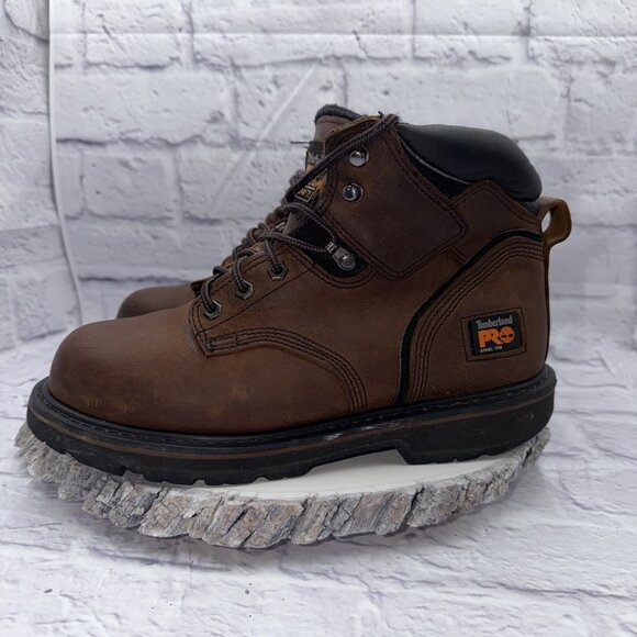 Timberland Pro 33034 24/7 Pit Boss Steel Toe Boots Brown 9.5 W Cushion Safety - Picture 6 of 12